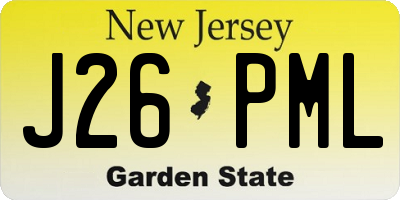 NJ license plate J26PML