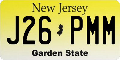 NJ license plate J26PMM