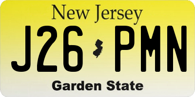 NJ license plate J26PMN