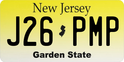 NJ license plate J26PMP