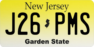 NJ license plate J26PMS