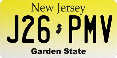 NJ license plate J26PMV