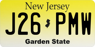 NJ license plate J26PMW