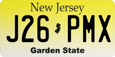 NJ license plate J26PMX