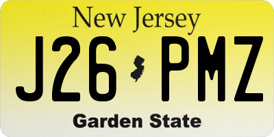 NJ license plate J26PMZ