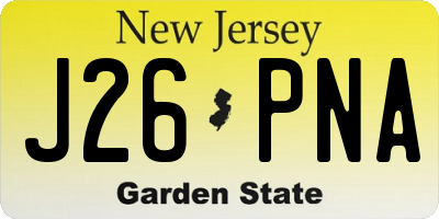 NJ license plate J26PNA