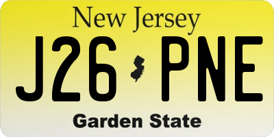 NJ license plate J26PNE