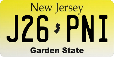 NJ license plate J26PNI