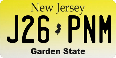 NJ license plate J26PNM
