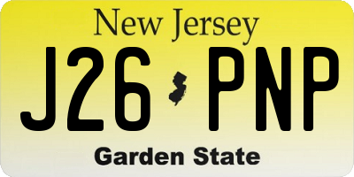 NJ license plate J26PNP