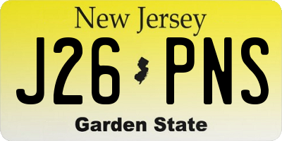 NJ license plate J26PNS