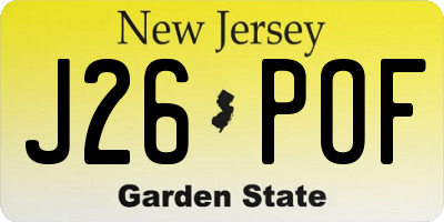 NJ license plate J26POF