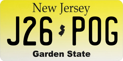 NJ license plate J26POG