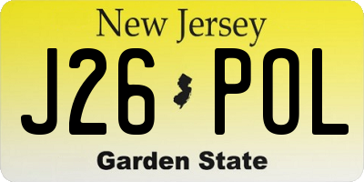 NJ license plate J26POL