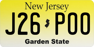 NJ license plate J26POO