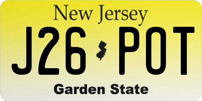 NJ license plate J26POT