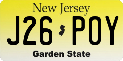 NJ license plate J26POY