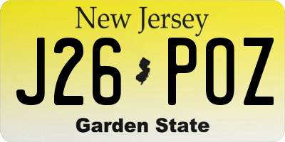 NJ license plate J26POZ