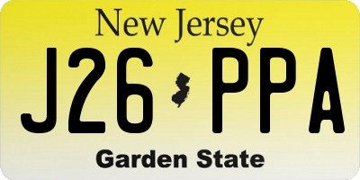 NJ license plate J26PPA