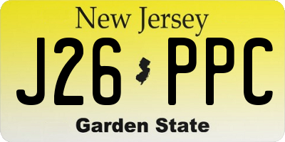 NJ license plate J26PPC