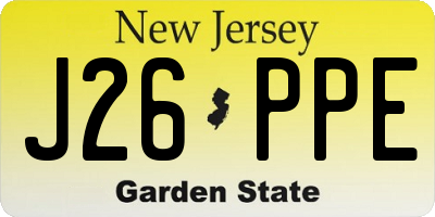 NJ license plate J26PPE