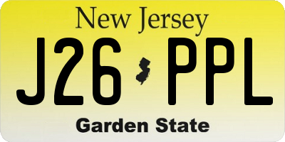 NJ license plate J26PPL