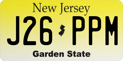NJ license plate J26PPM