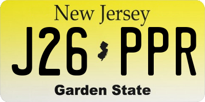 NJ license plate J26PPR
