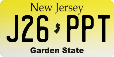 NJ license plate J26PPT