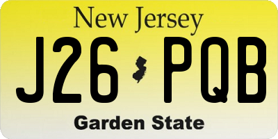 NJ license plate J26PQB