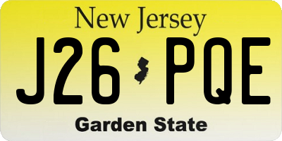 NJ license plate J26PQE