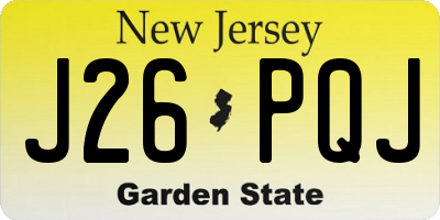 NJ license plate J26PQJ