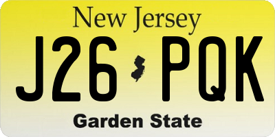 NJ license plate J26PQK