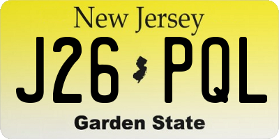 NJ license plate J26PQL