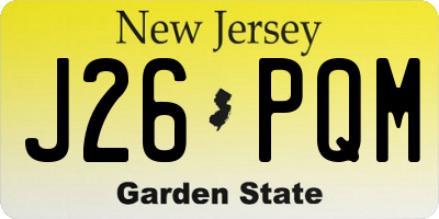 NJ license plate J26PQM