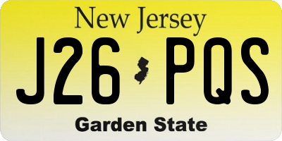 NJ license plate J26PQS