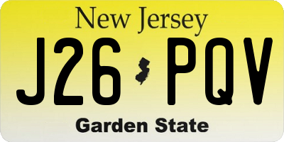 NJ license plate J26PQV