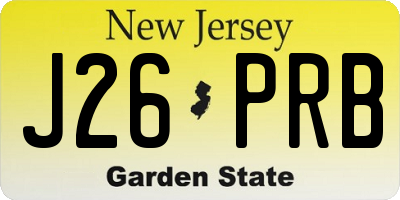NJ license plate J26PRB
