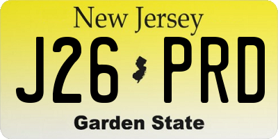 NJ license plate J26PRD