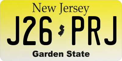 NJ license plate J26PRJ