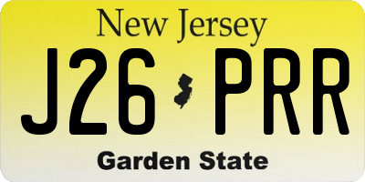 NJ license plate J26PRR