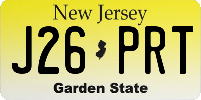 NJ license plate J26PRT