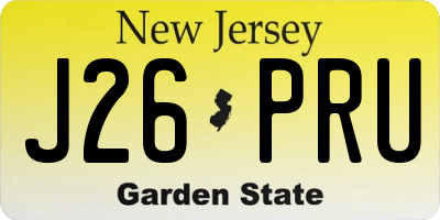NJ license plate J26PRU