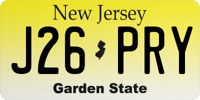 NJ license plate J26PRY