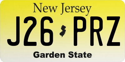 NJ license plate J26PRZ