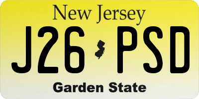 NJ license plate J26PSD
