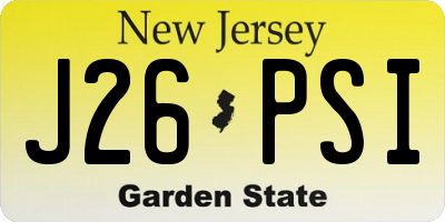 NJ license plate J26PSI
