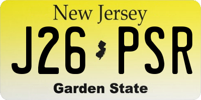 NJ license plate J26PSR