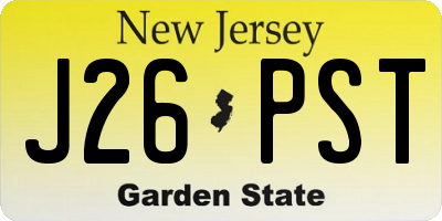 NJ license plate J26PST