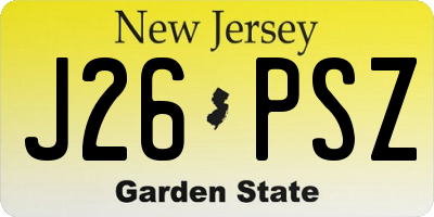 NJ license plate J26PSZ